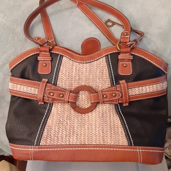 boc by Born Handbags - NWOT BOC BORN BAG PEBBLED LEATHER AND WOVEN BROWN